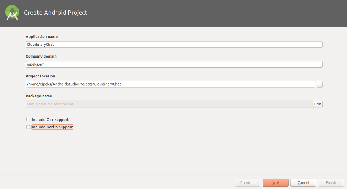 Create a new Android project Create a new Android project