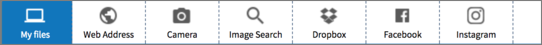 Upload widget tabs Upload widget tabs
