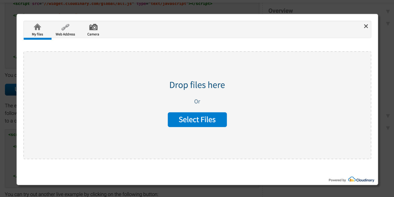 Upload widget white theme