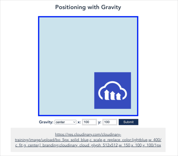 Positioning with gravity interactive demo