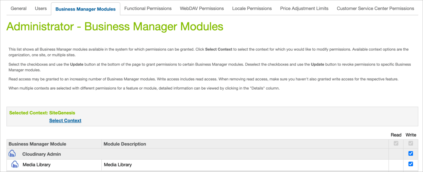 Business Manager Modules
