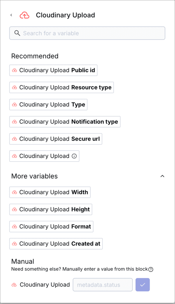 More variables in the block configuration More variables in the block configuration
