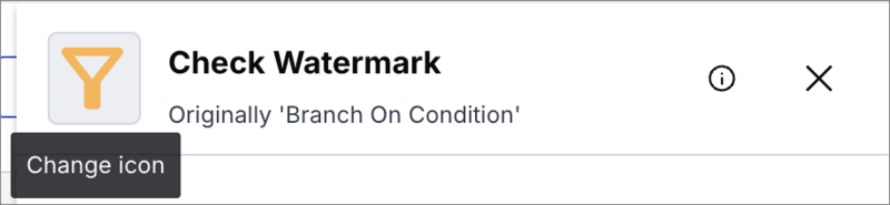 Renaming a block and changing its icon in the configuration sidebar