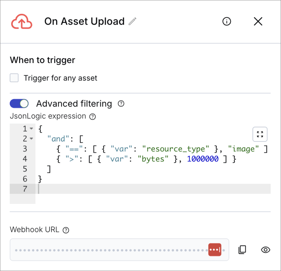 Advanced JsonLogic filtering on a trigger block
