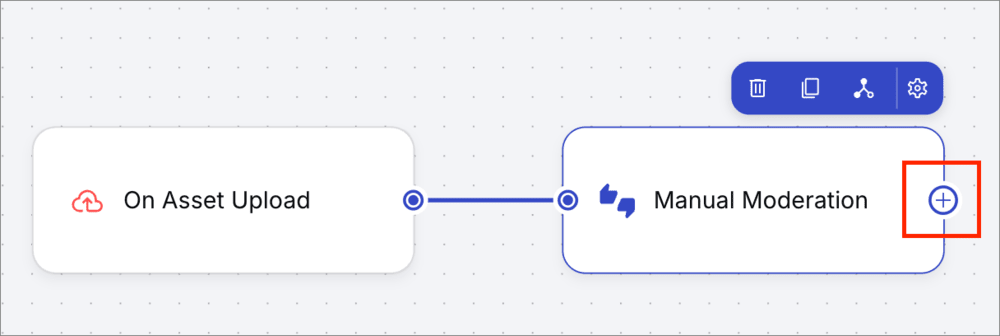 Add a block by clicking a connection node on an existing block