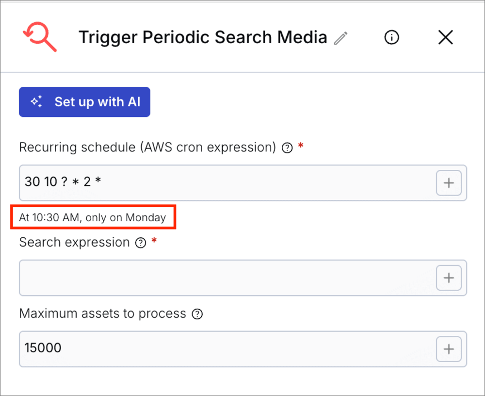 Explanation of the cron expression Explanation of the cron expression
