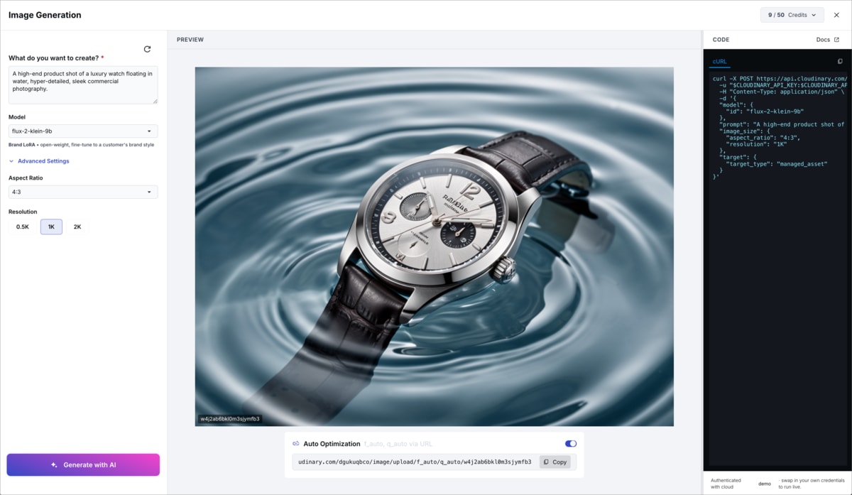 Image Generation details page