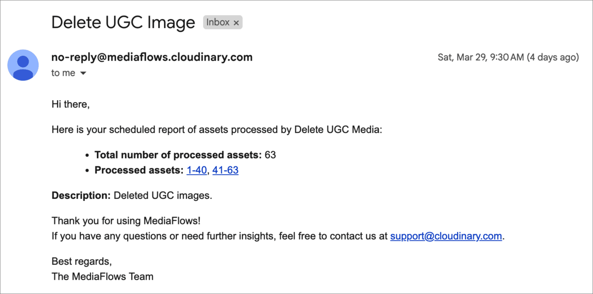 Scheduled email report