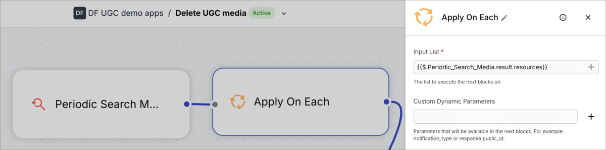 Apply On Each configuration