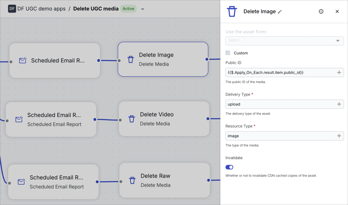 Delete Media configuration