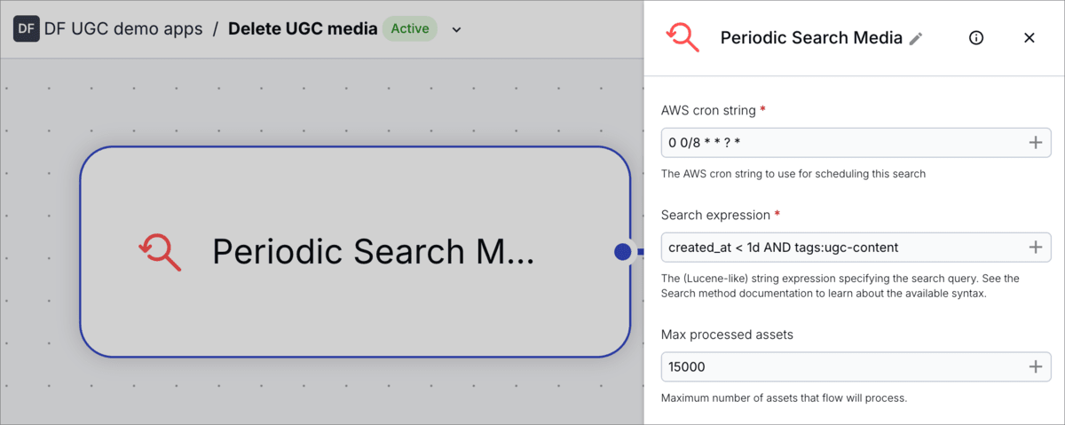 Periodic Search Media configuration