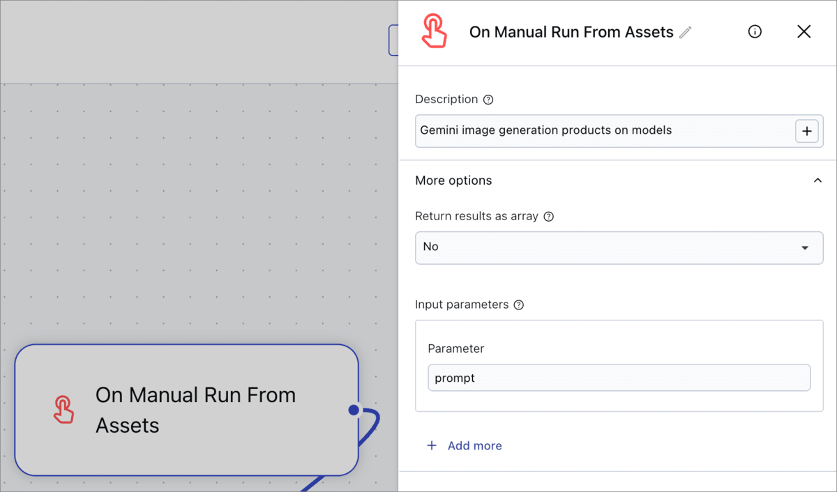 On Manual Run From Assets configuration