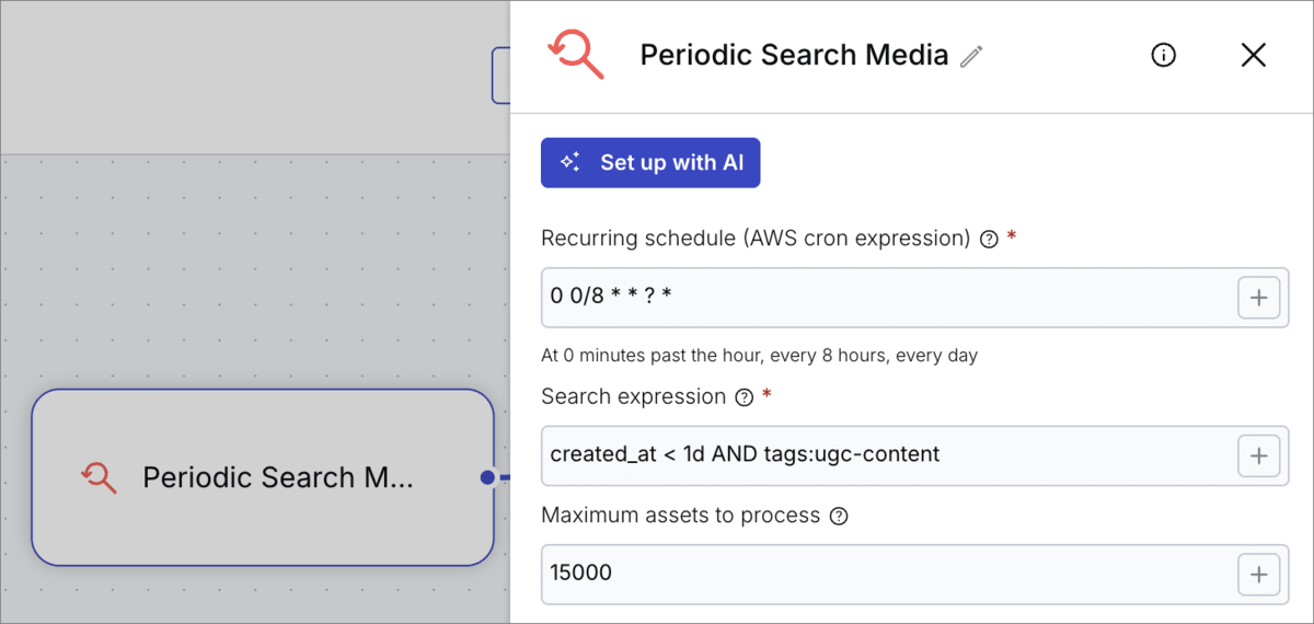 Periodic Search Media configuration