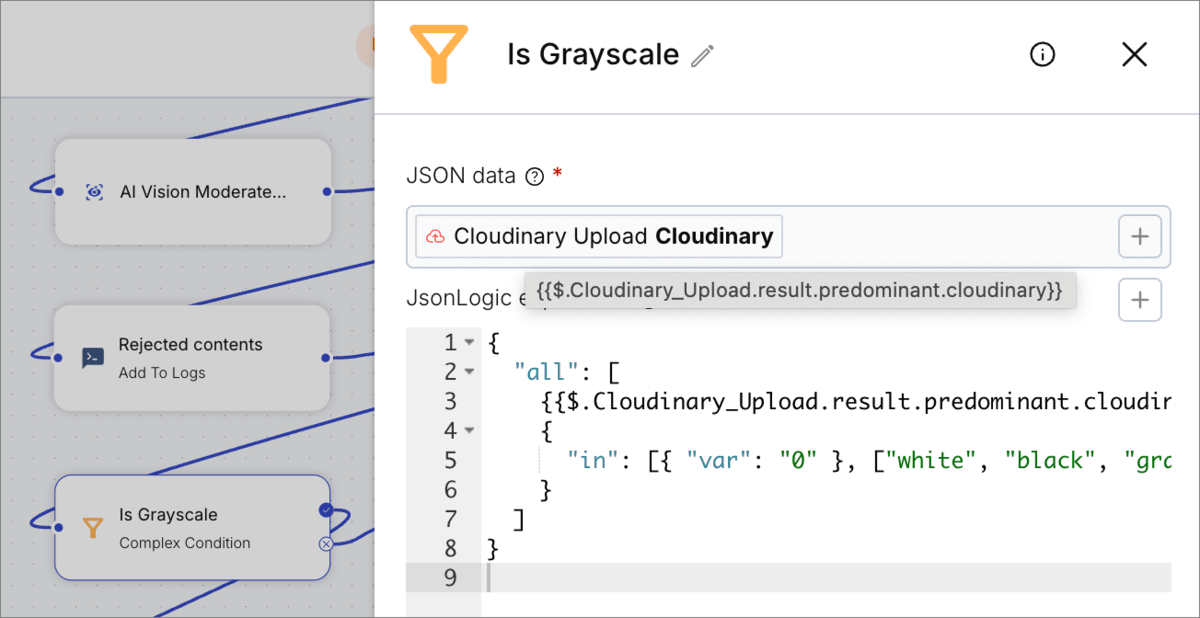 Complex condition - is grayscale Complex condition - is grayscale