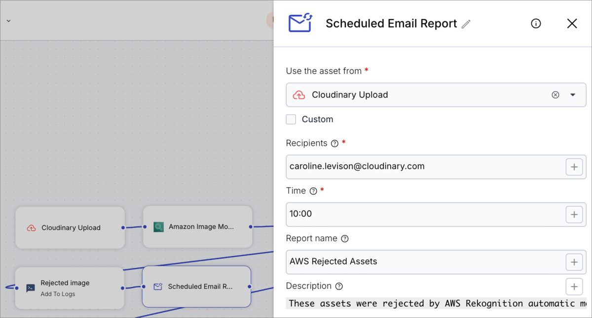 Scheduled email report Scheduled email report