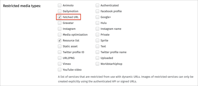 Restrict fetched images setting
