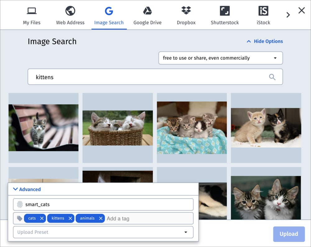 Media Library upload widget