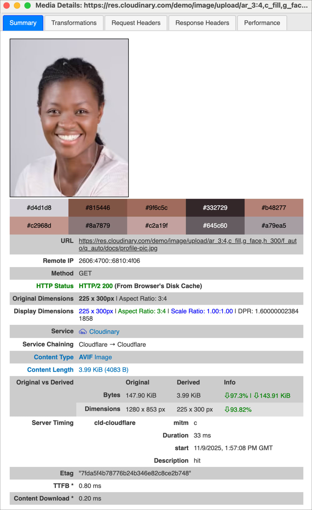 Summary tab Summary tab