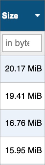 Media Inspector view order by size Media Inspector view order by size