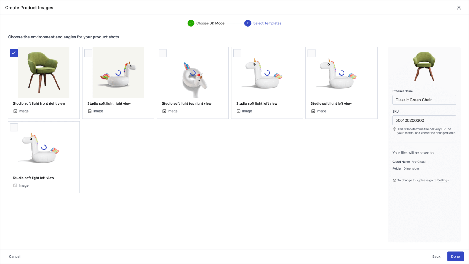 Create assets from a 3D model