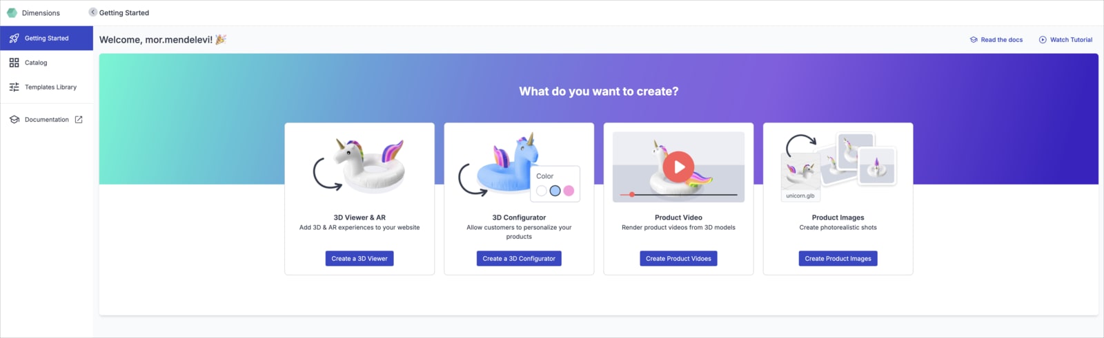Sign up to Cloudinary 3D