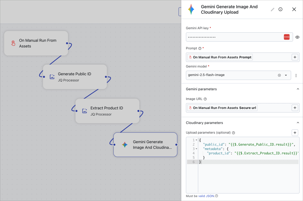 Gemini Generate Image configuration