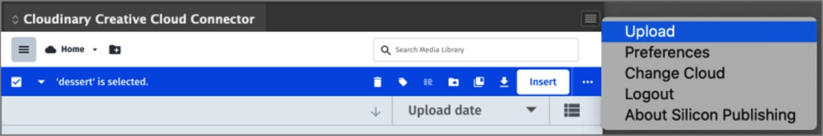 Upload option