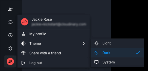 Dark theme selection