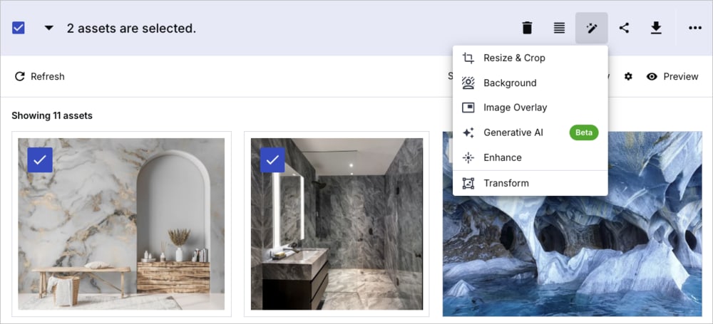 Open multiple images in the Transformation Builder