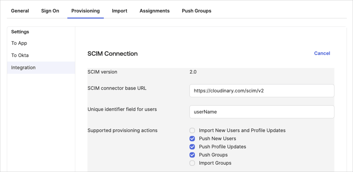 SCIM Connection