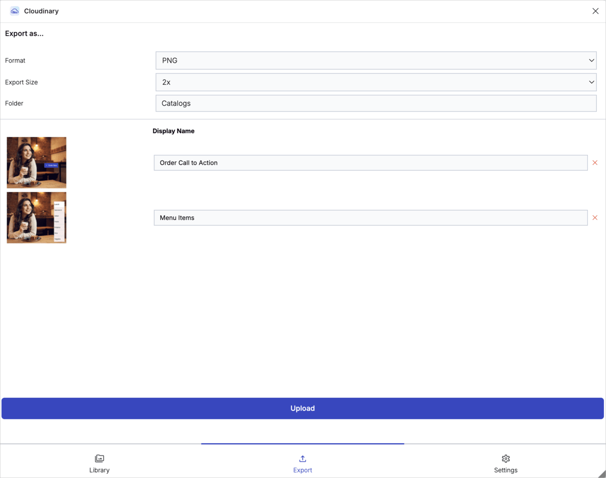 Export to Cloudinary Export to Cloudinary