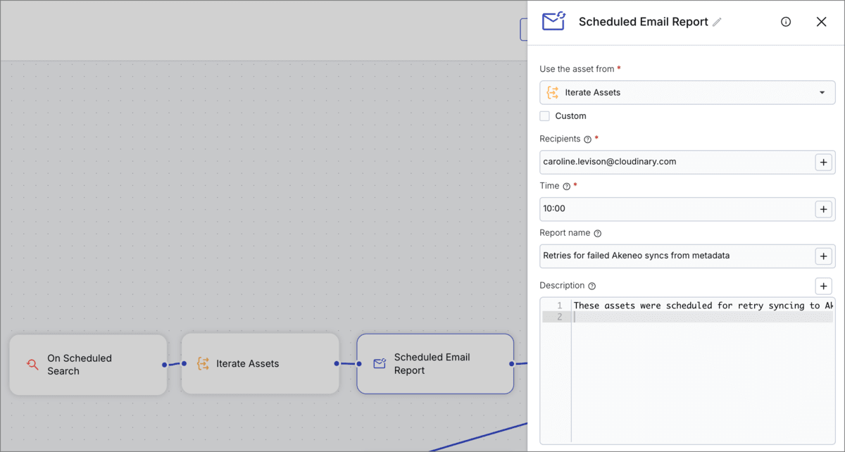 Scheduled Email Report configuration Scheduled Email Report configuration