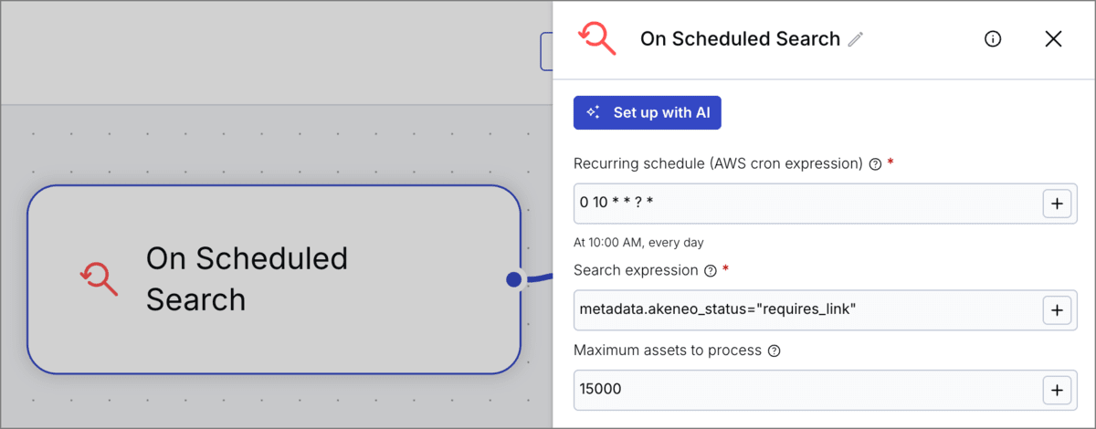 On Scheduled Search configuration On Scheduled Search configuration