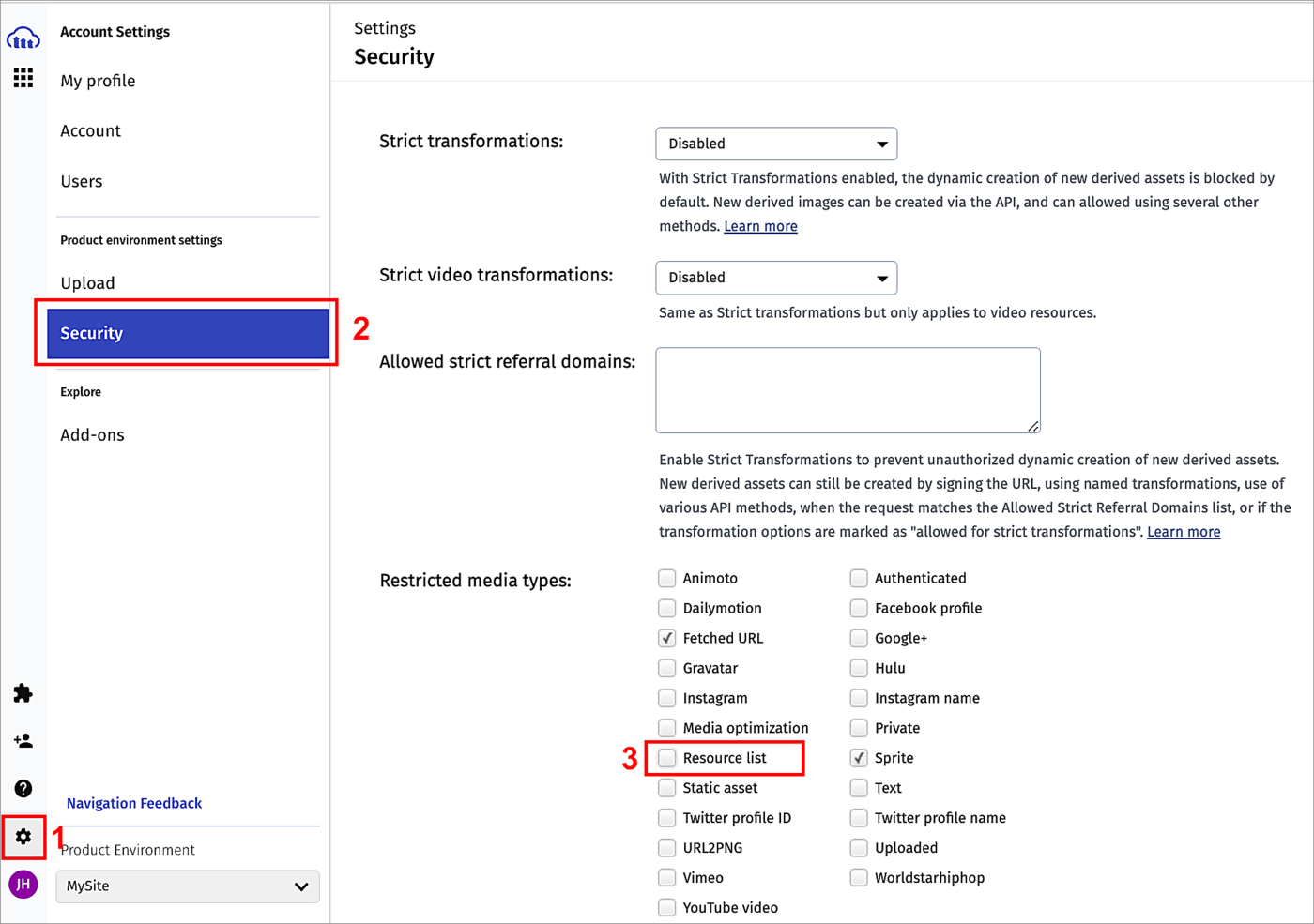 Enable resource listing in Cloudinary