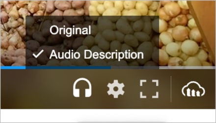 Audio descriptions menu