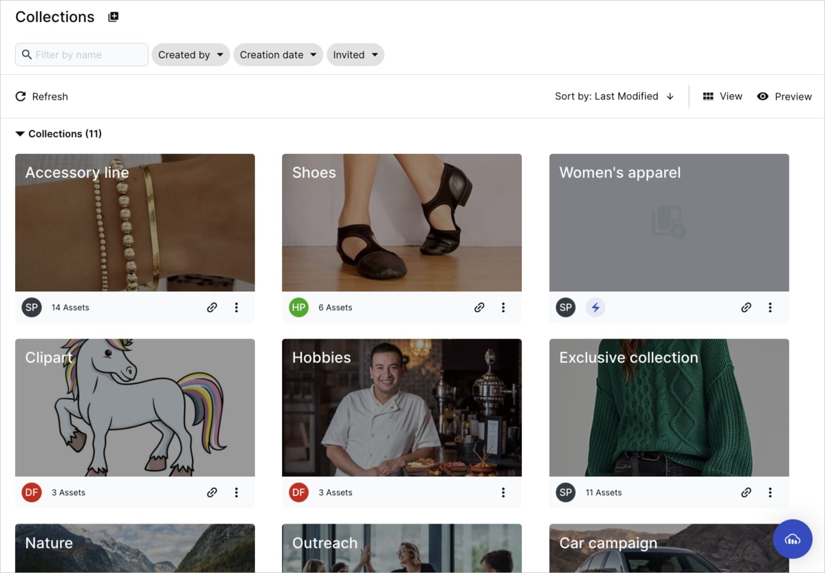Collections card view