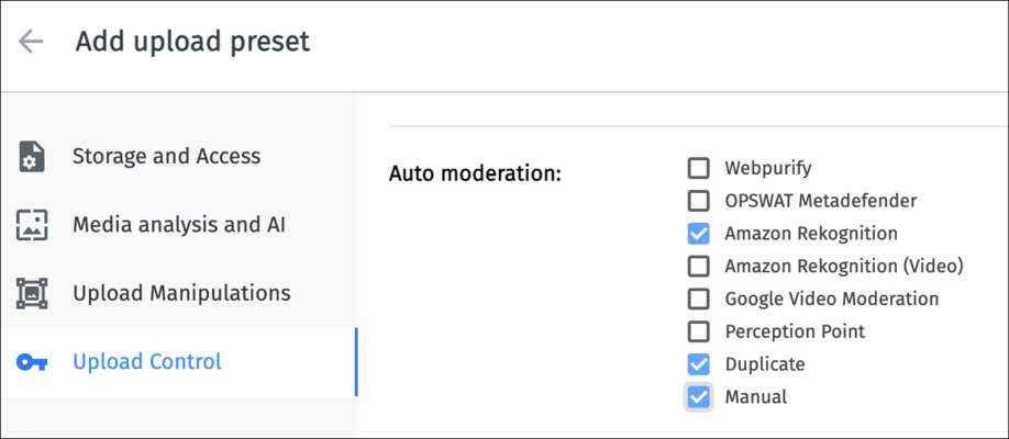 Select moderations