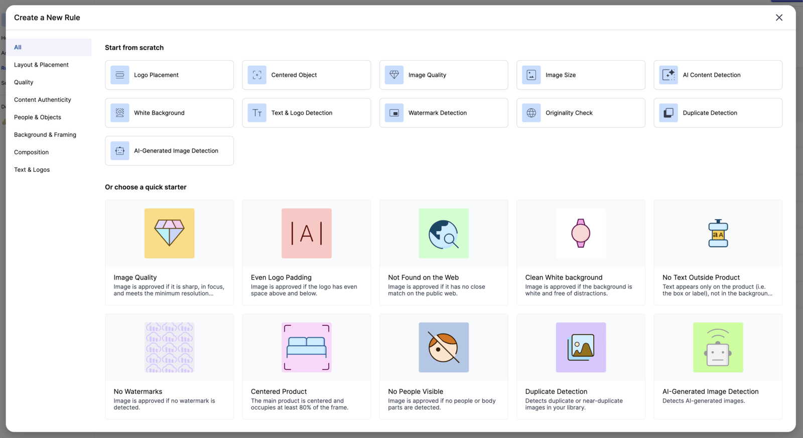 Screenshot of all the built-in rules