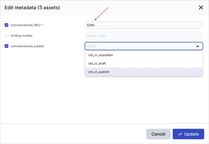 Bulk update metadata