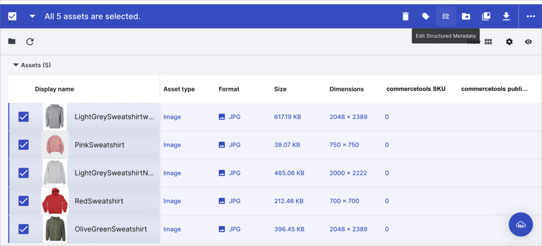 Select assets