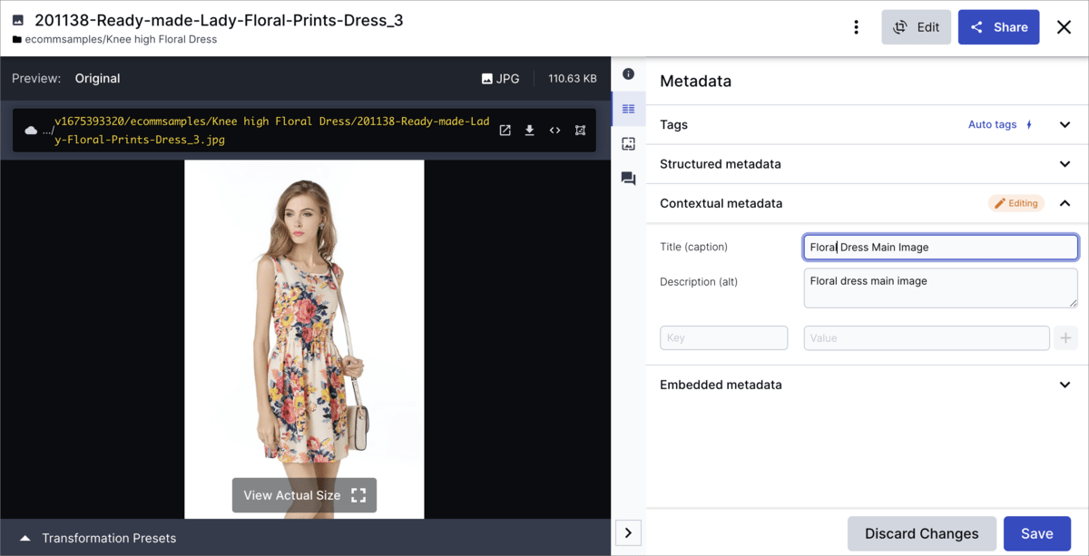 Set alt-text and description