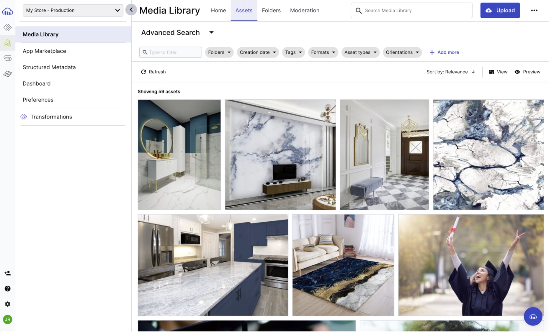 Media Library - Cloudinary Console