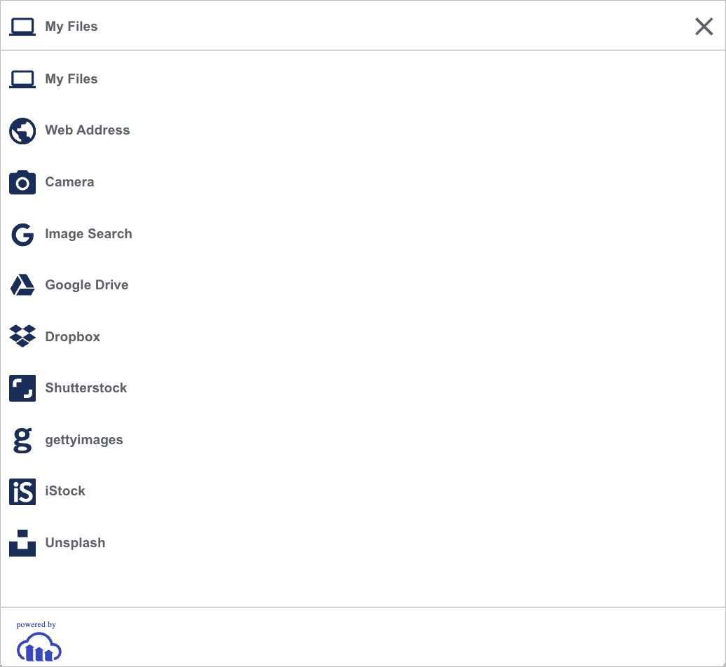 Upload widget for mobile