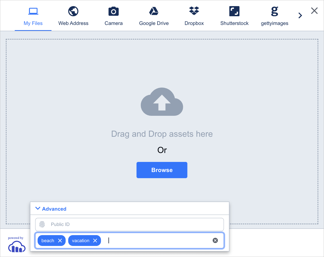 Upload widget - tagging