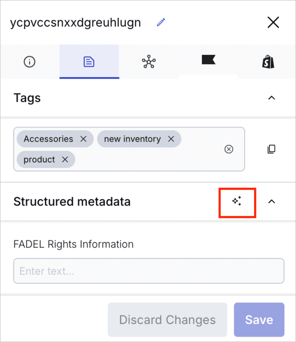 Agent icon in the Structured metadata section of the preview pane