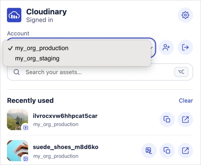 Product environment selector