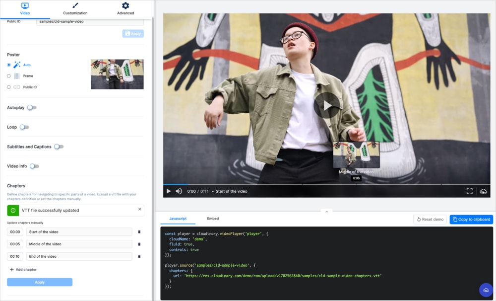 Chapters editor