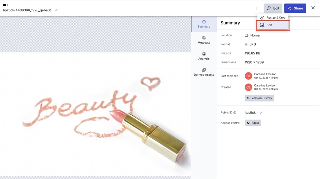 Click Edit to open Studio Click Edit to open Studio