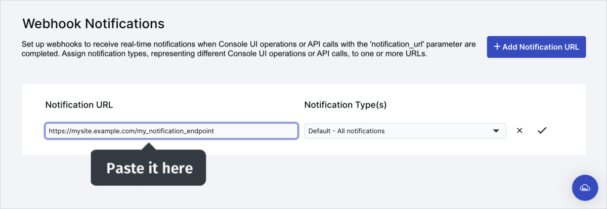 Where to add notification URL