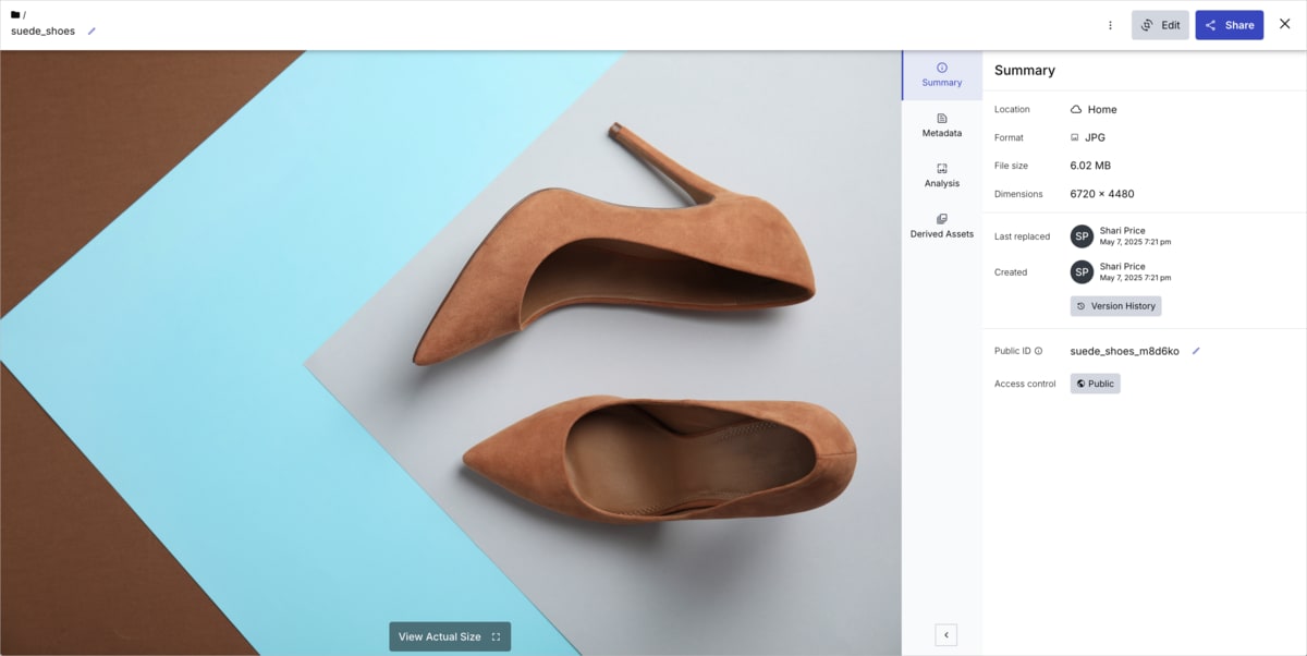 Manage page - Summary tab